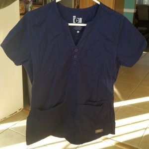 Gently used navy ICU by Bacro scrub top